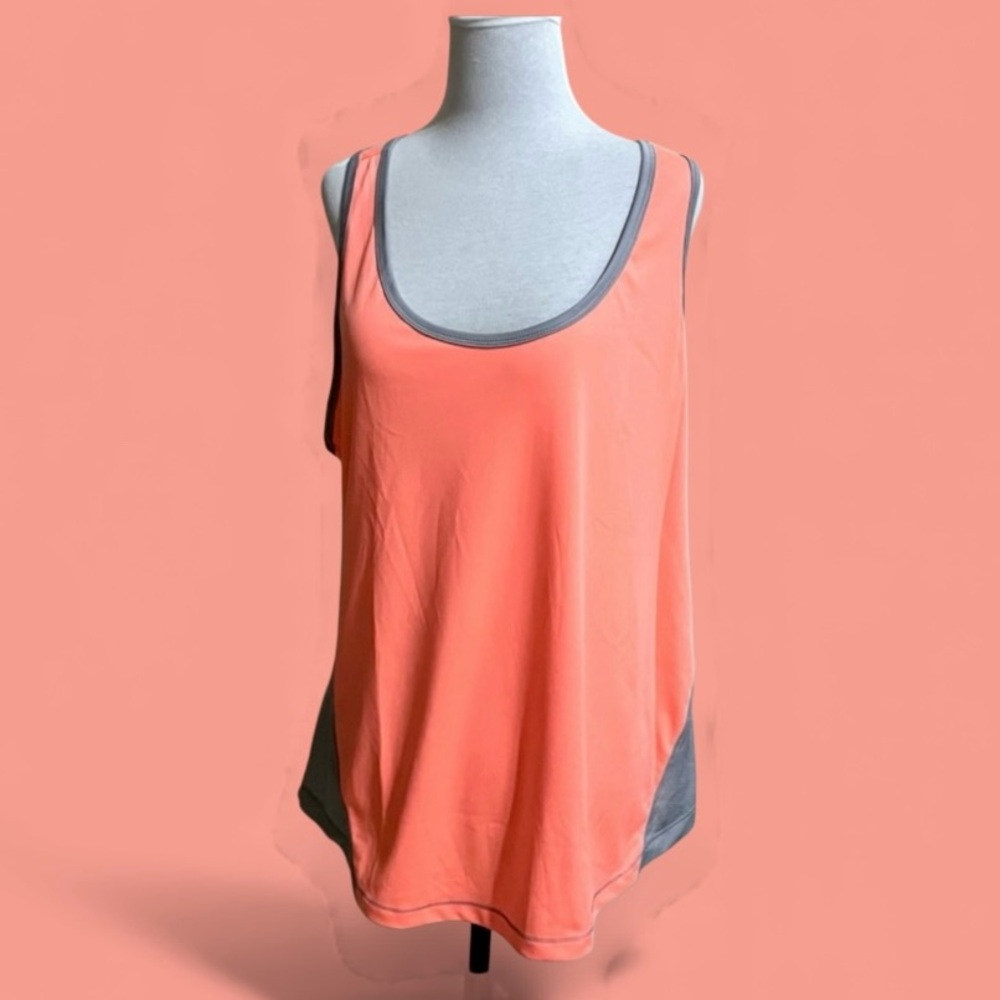 Old Navy Women’s Active Racerback Tank Top Size XL Semi-Fitted Orange & Gray